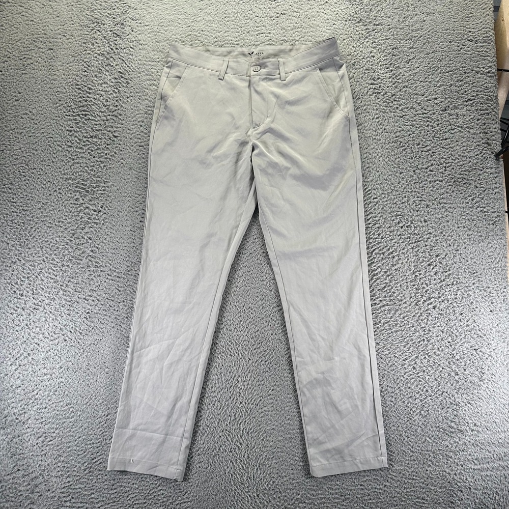 Yatta Pant Mens 32x30 Gray Polyester Golf‎ Performance Straight Sports Stretch